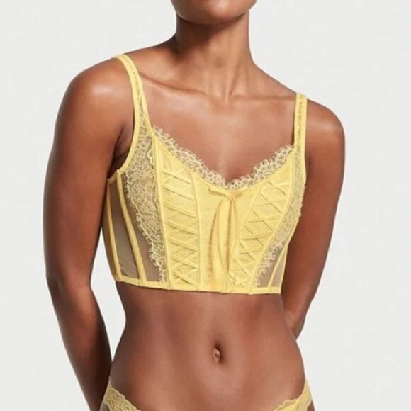 Victoria’s Secret DREAM ANGELS Unlined Lace-Up Corset Top in the Size Large - Picture 1 of 7